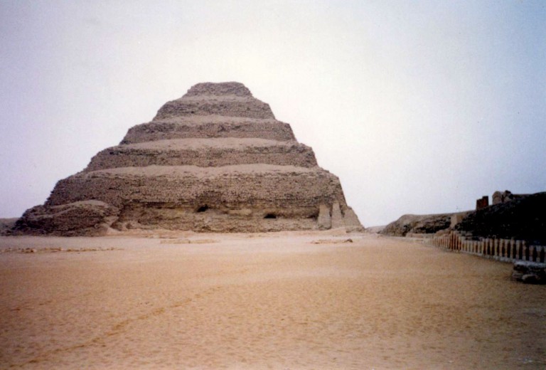 SAQQARA  Here is the famous step pyramid at Saqqara.  What I was really looking for here was the ancient Temple of Melchizedek, the home of the White Ptah. All that remains of it is a small piece of the base of a column.