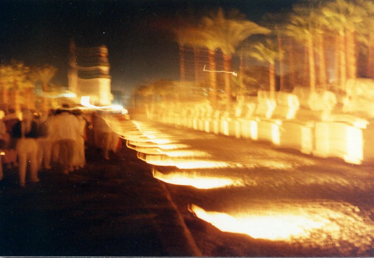 Our procession along the Avenue of the Sphinxes.