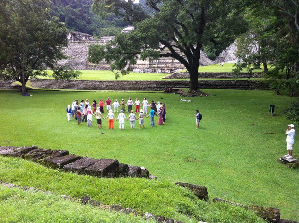 We performed the Lotus Dance in Palenque at Temple X.