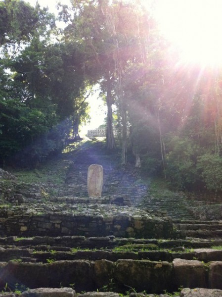 The sacred stone in Yaxchilan.