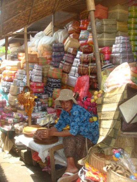 There was an abundance of treasures to buy. Here are mountains of offering baskets.