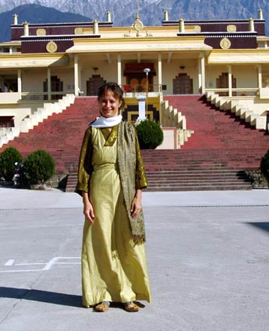 The lovely Ongralea in her Tibetan chuba dress.