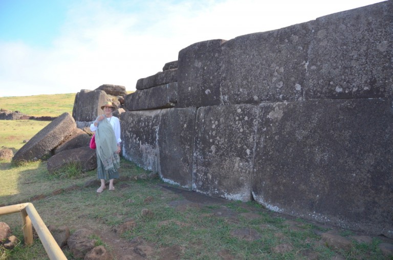 Solara visits the Inca walls at Ahu Vinapu.
