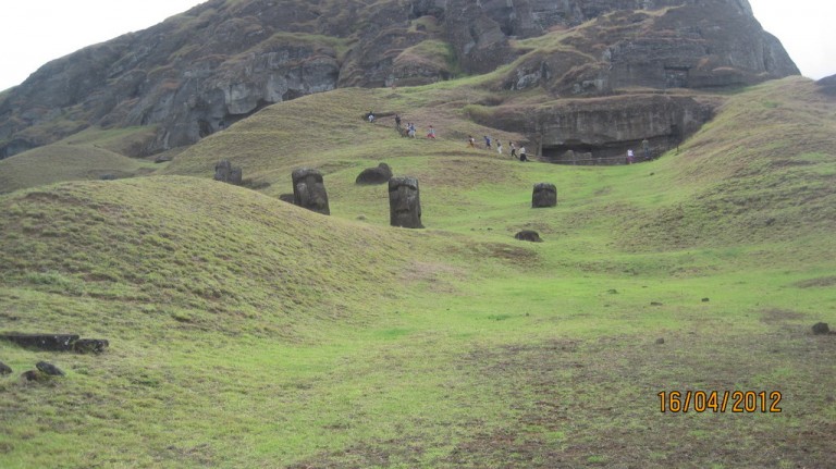 Esta es la cantera donde fueron hechos los Moai