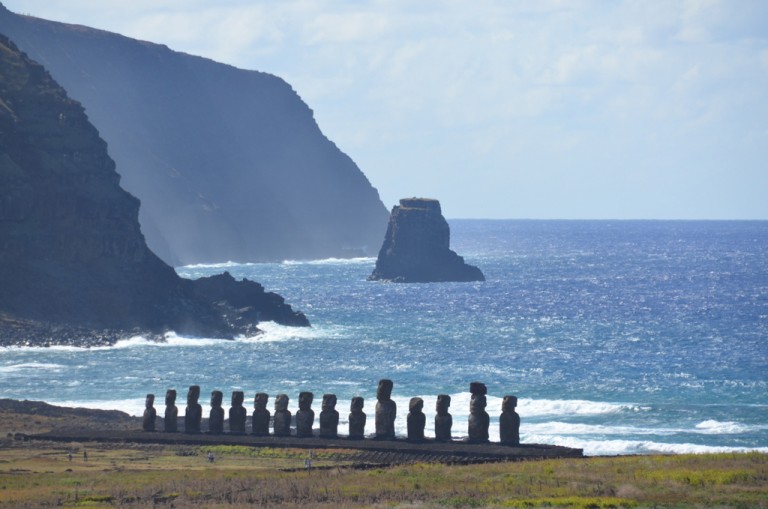 Fifteen of the original 21 Moai are still on the Ahu.