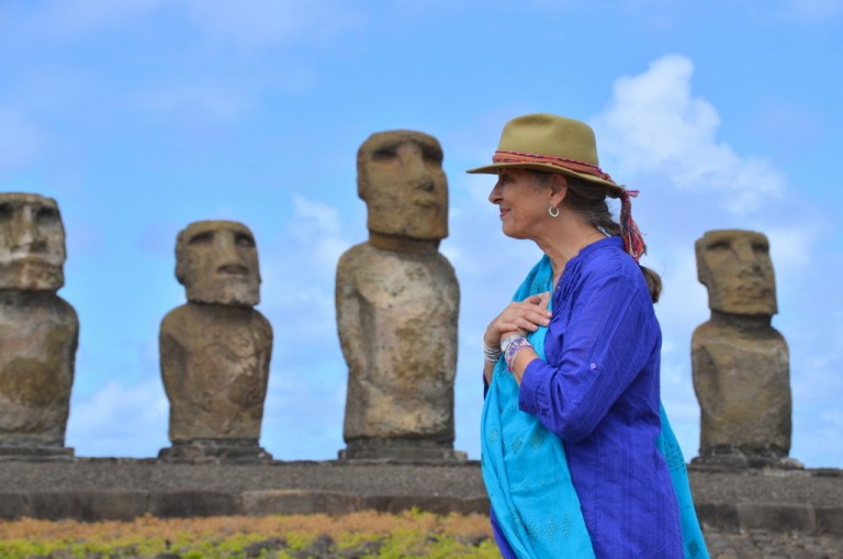 E é gratificante retornar so amado Moai.