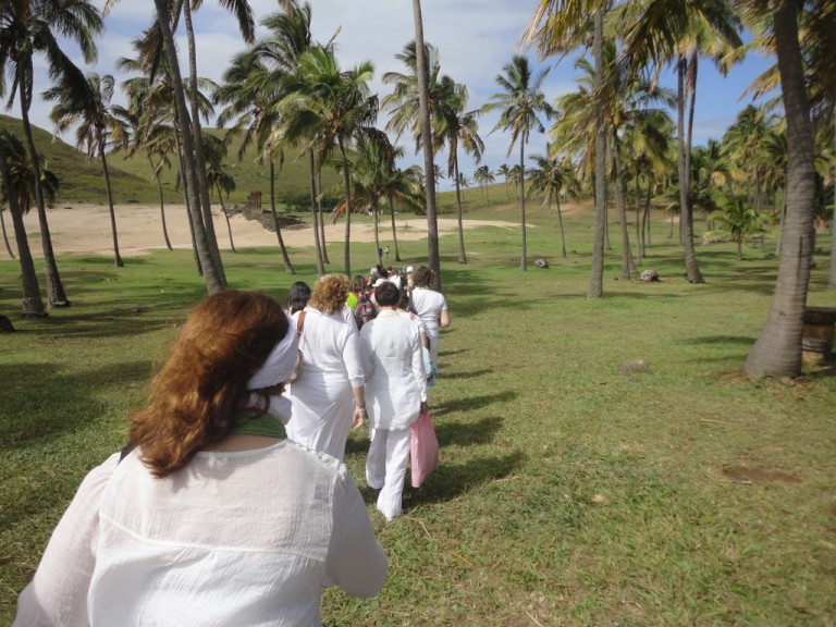 We make our way in a procession to the ceremony site.
