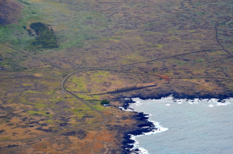 Rapa Nui - aerial view - Tongariki