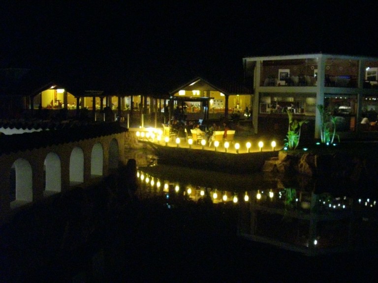 The restaurant / bar area by night.