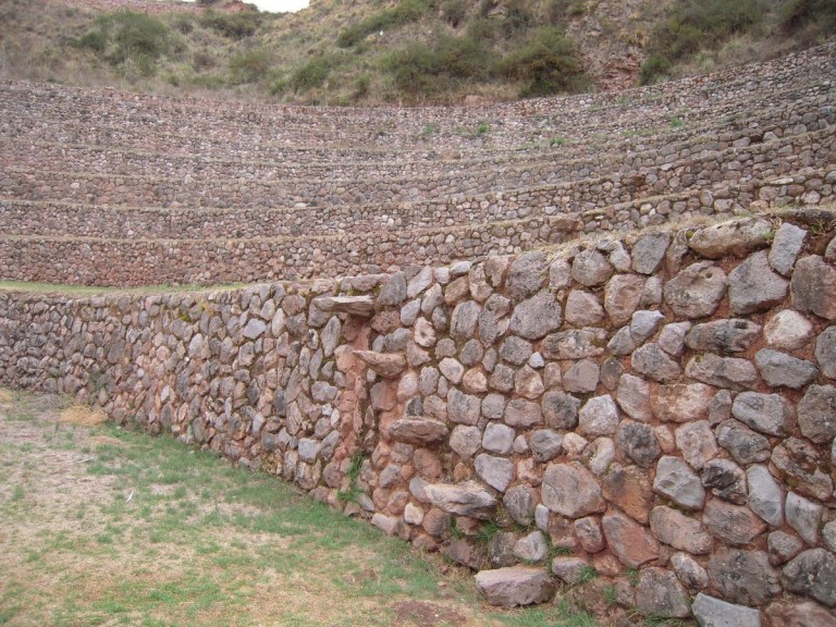 Inca stairs are built into each wall.
